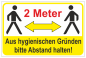 Preview: Hygieneschild 2 Meter Abstand halten